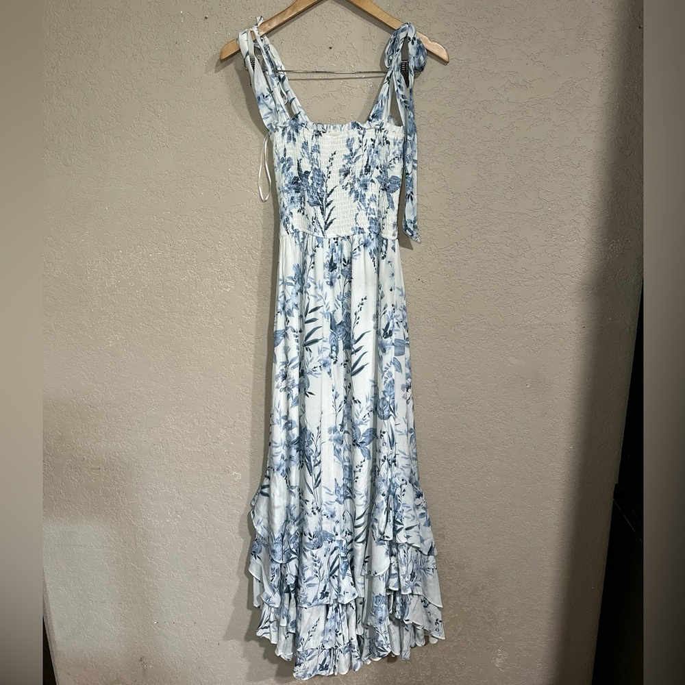 Yumi Kim | Trisha Dress In Lunar Garden Cyan Size: Medium - Picture 4 of 5